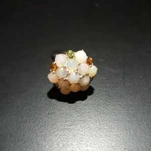 Natural Opal and Tourmaline Ring B10